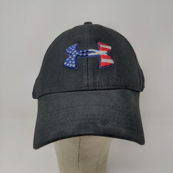 Under Armour Freedom Fitted Hat Size M/L Black Embroidered Patriotic Logo - Picture 3 of 11